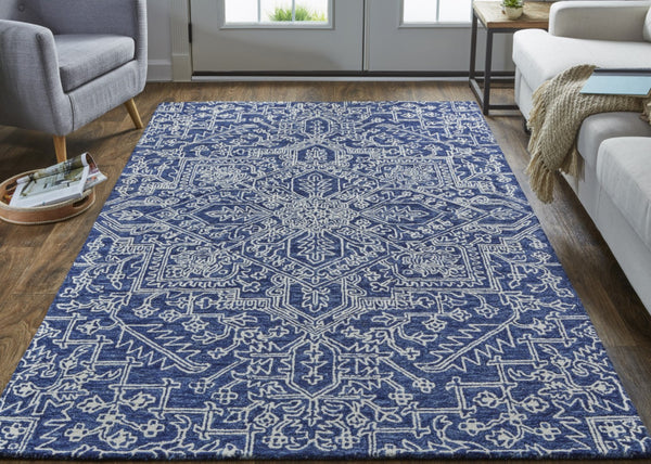 HomeRoots 10' Hand-Tufted Wool Oriental Area Rug in White and Gray - Elegant, Durable, and Stain-Resistant Design 10' X 14' 566150