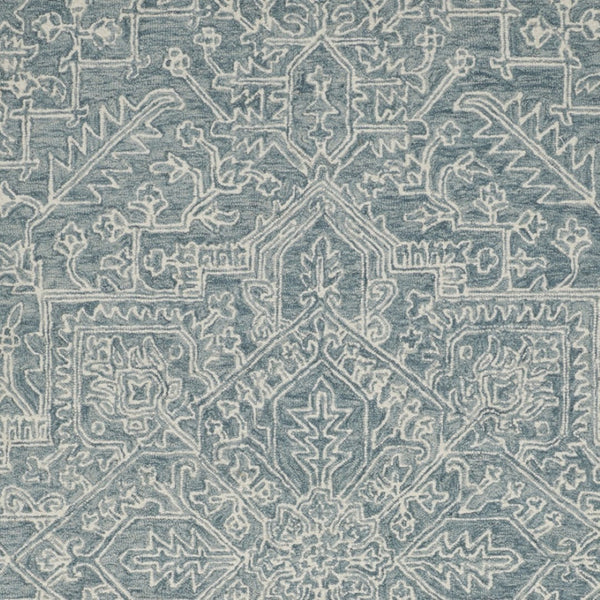 HomeRoots 10' Hand-Tufted Wool Oriental Area Rug in White and Gray - Elegant, Durable, and Stain-Resistant Design 10' X 14' 566152