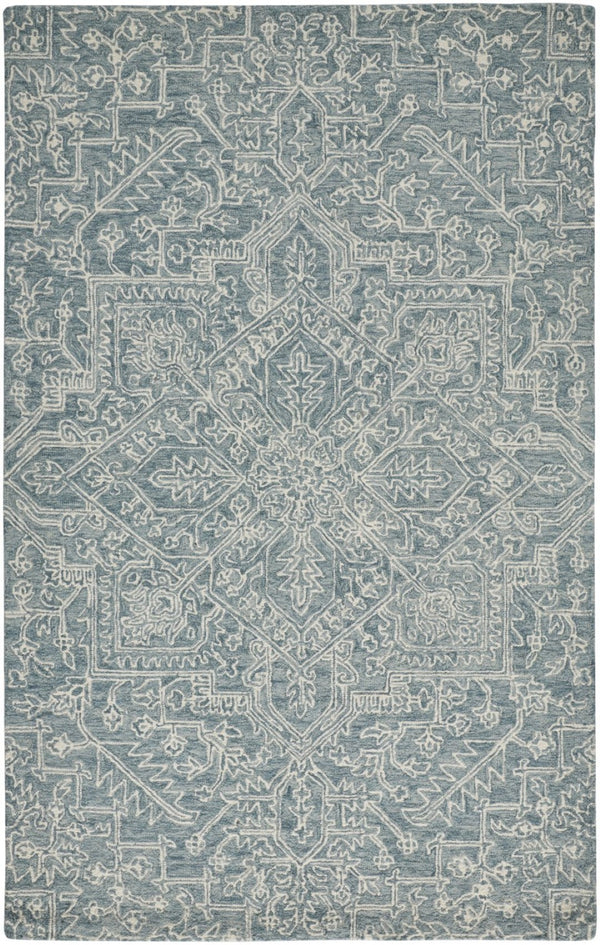 HomeRoots 10' Hand-Tufted Wool Oriental Area Rug in White and Gray - Elegant, Durable, and Stain-Resistant Design 10' X 14' 566152