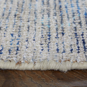 HomeRoots 4' Hand-Woven Distressed Oriental Area Rug in Gray, Blue, and Ivory with Classic Fringe Detail 4' X 6' 566157