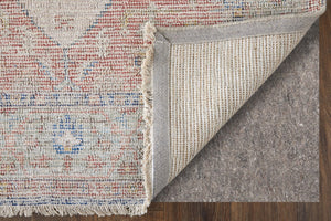 HomeRoots 4' Hand-Woven Distressed Abstract Area Rug in Rich Red, Blue & Ivory - Artisan Crafted Elegance 8' X 10' 566165