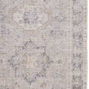 HomeRoots 4' Hand Woven Tan and Gray Oriental Area Rug - Vintage Charm with Distressed Design and Fringe 5' X 8' 566170