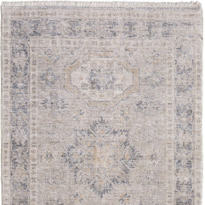 HomeRoots 4' Hand Woven Tan and Gray Oriental Area Rug - Vintage Charm with Distressed Design and Fringe 10' X 14' 566173