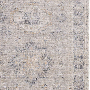 HomeRoots 4' Hand Woven Tan and Gray Oriental Area Rug - Vintage Charm with Distressed Design and Fringe 10' X 14' 566173