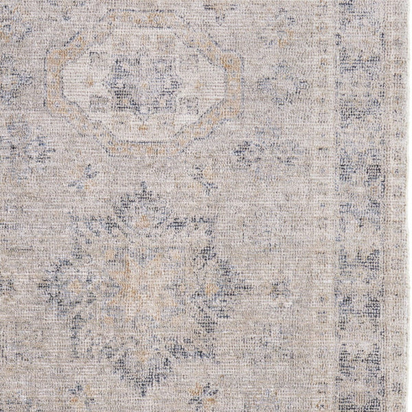HomeRoots 4' Hand Woven Tan and Gray Oriental Area Rug - Vintage Charm with Distressed Design and Fringe 10' X 14' 566173