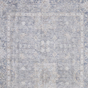 HomeRoots 4' Hand-Woven Abstract Area Rug in Gray-Blue and Taupe - Distressed Design with Fringed Edges 4' X 6' 566175