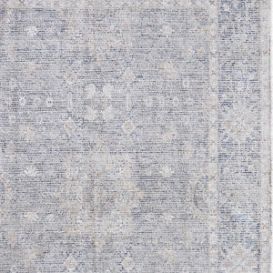 HomeRoots 4' Hand-Woven Abstract Area Rug in Gray-Blue and Taupe - Distressed Design with Fringed Edges 9' X 12' 566178