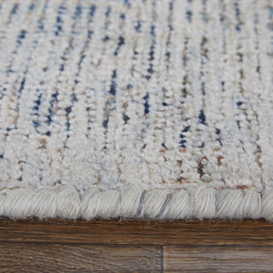 HomeRoots 4' Hand-Woven Abstract Area Rug in Gray-Blue and Taupe - Distressed Design with Fringed Edges 10' X 14' 566179