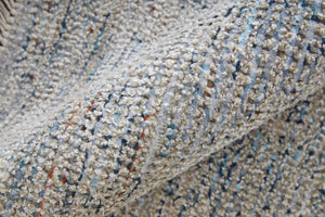 HomeRoots 4' Gray Blue and Taupe Hand-Woven Distressed Area Rug with Fringe for Timeless Home Elegance 8' X 10' 566183