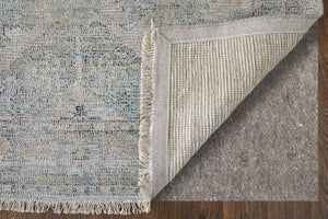 HomeRoots 4' Gray Blue and Taupe Hand-Woven Distressed Area Rug with Fringe for Timeless Home Elegance 8' X 10' 566183