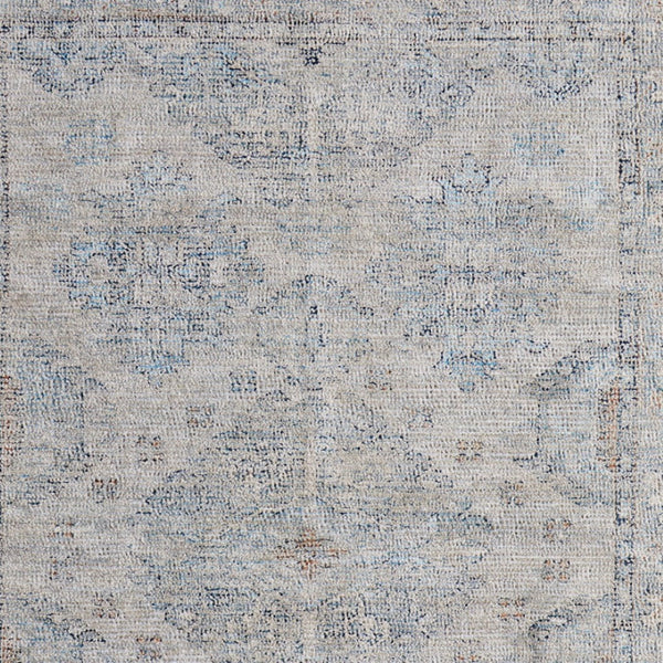 HomeRoots 4' Gray Blue and Taupe Hand-Woven Distressed Area Rug with Fringe for Timeless Home Elegance 9' X 12' 566184