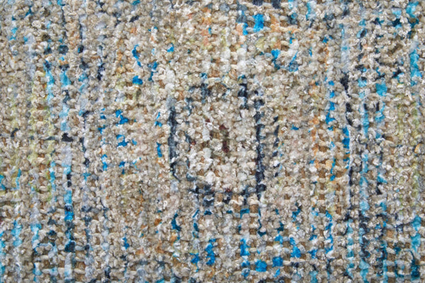 HomeRoots 4' Hand-Woven Distressed Area Rug in Gray Blue and Tan with Artistic Fringe for Modern Spaces 8' X 10' 566189