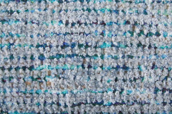 HomeRoots 5' Hand Woven Blue and Gray Abstract Area Rug with Distressed Finish and Stylish Fringed Edges 5' X 8' 566193