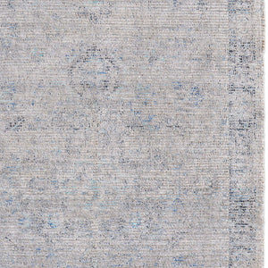 HomeRoots 4' Hand-Woven Distressed Area Rug in Gray-Blue & Taupe - Unique Abstract Design with Fringe 8' X 10' 566206