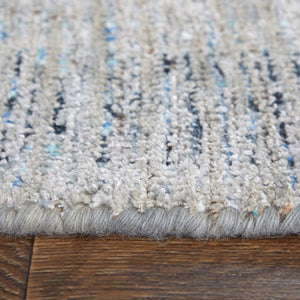HomeRoots 4' Hand-Woven Distressed Area Rug in Gray-Blue & Taupe - Unique Abstract Design with Fringe 9' X 12' 566207