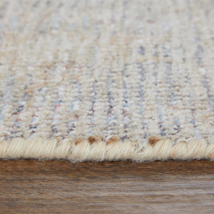 HomeRoots 4' Hand-Woven Distressed Floral Area Rug in Ivory Tan and Blue with Tasseled Fringe for Elegance 8' X 10' 566212