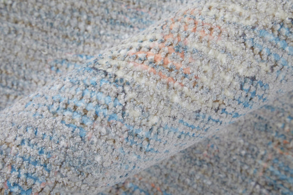HomeRoots 4' Hand Woven Distressed Floral Area Rug in Orange, Blue & Gold - Vintage Charm with Fringe Edges 4' X 6' 566228