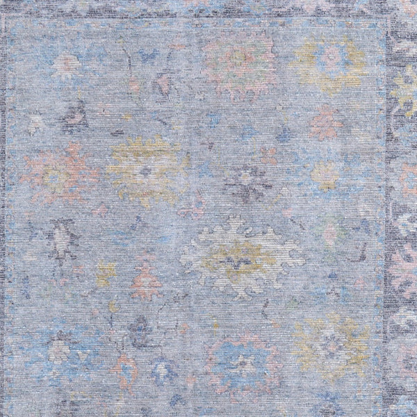 HomeRoots 4' Hand Woven Distressed Floral Area Rug in Orange, Blue & Gold - Vintage Charm with Fringe Edges 4' X 6' 566228