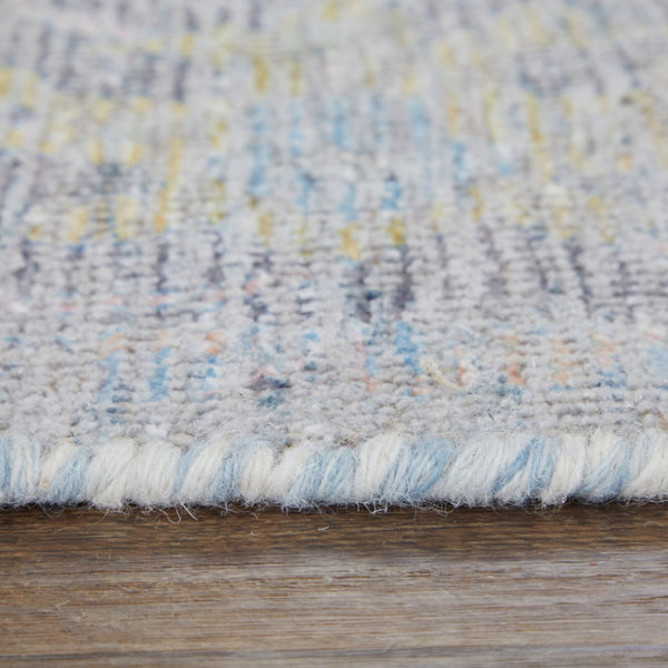HomeRoots 4' Hand Woven Distressed Floral Area Rug in Orange, Blue & Gold - Vintage Charm with Fringe Edges 5' X 8' 566229