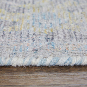 HomeRoots 4' Hand Woven Distressed Floral Area Rug in Orange, Blue & Gold - Vintage Charm with Fringe Edges 8' X 10' 566230