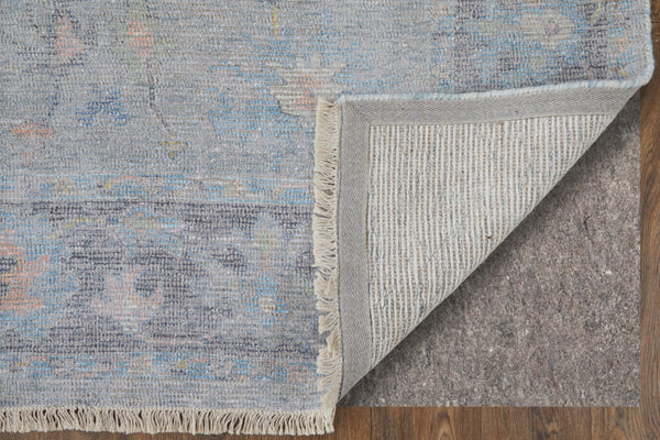 HomeRoots 4' Hand Woven Distressed Floral Area Rug in Orange, Blue & Gold - Vintage Charm with Fringe Edges 10' X 14' 566232