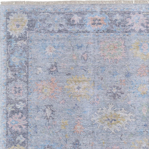 HomeRoots 4' Hand Woven Distressed Floral Area Rug in Orange, Blue & Gold - Vintage Charm with Fringe Edges 10' X 14' 566232