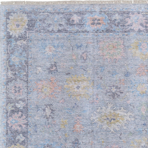 HomeRoots 4' Hand Woven Distressed Floral Area Rug in Orange, Blue & Gold - Vintage Charm with Fringe Edges 10' X 14' 566232