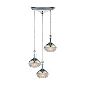 Ravette 12'' Wide 3-Light Mini Pendant - Polished Chrome 56623/3 Elk Lighting