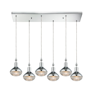 Ravette 32'' Wide 6-Light Rectangular Pendant - Polished Chrome 56623/6RC Elk Lighting