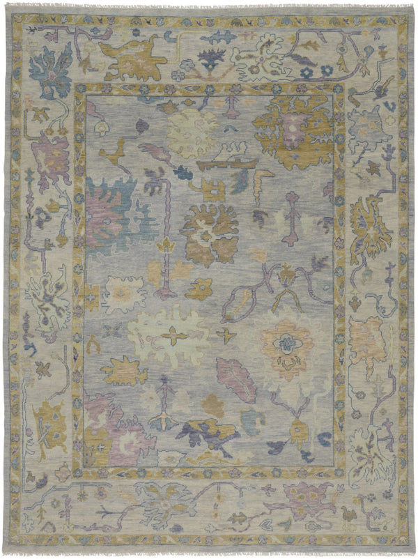HomeRoots 4' Hand-Knotted Wool Oriental Area Rug in Rich Gold, Blue, and Purple - Timeless Elegance for Any Room 4' X 6' 566248