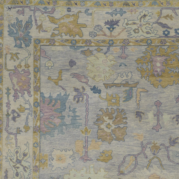 Homeroots 4' X 6' Purple Gray And Gold Wool Oriental Hand Knotted Area Rug With Fringe Gray Wool 566248