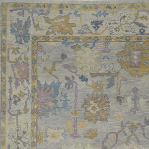 HomeRoots 4' Hand-Knotted Wool Oriental Area Rug in Rich Gold, Blue, and Purple - Timeless Elegance for Any Room 8' X 10' 566250
