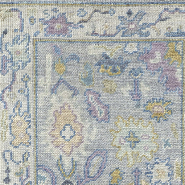 Homeroots 8' Purple Gray And Gold Wool Oriental Hand Knotted Runner Rug With Fringe Gray Wool 566253