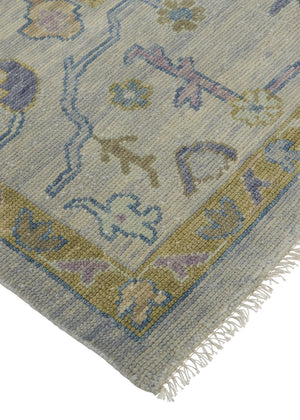 Homeroots 2' X 3' Purple Gray And Gold Wool Oriental Hand Knotted Area Rug With Fringe Gray Wool 566255