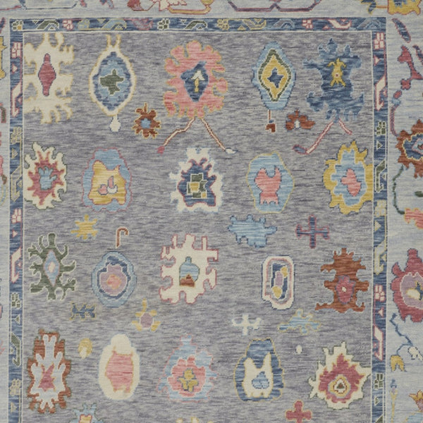 HomeRoots 4' Hand-Knotted Wool Oriental Area Rug in Gray-Blue and Red with Elegant Tasseled Fringe Design 4' X 6' 566256