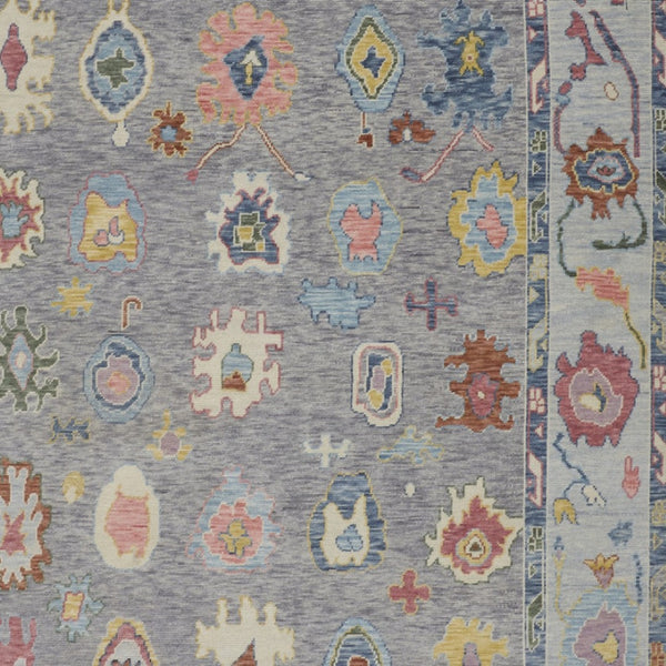 HomeRoots 4' Hand-Knotted Wool Oriental Area Rug in Gray-Blue and Red with Elegant Tasseled Fringe Design 8' X 10' 566258
