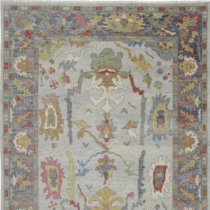 HomeRoots 4' Timeless Gray Blue and Gold Hand-Knotted Wool Oriental Area Rug with Artisan Fringed Finish 4' X 6' 566272