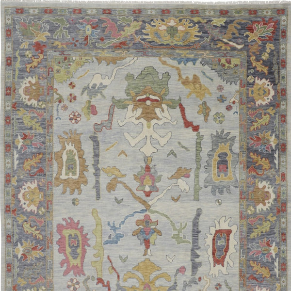 HomeRoots 4' Timeless Gray Blue and Gold Hand-Knotted Wool Oriental Area Rug with Artisan Fringed Finish 4' X 6' 566272