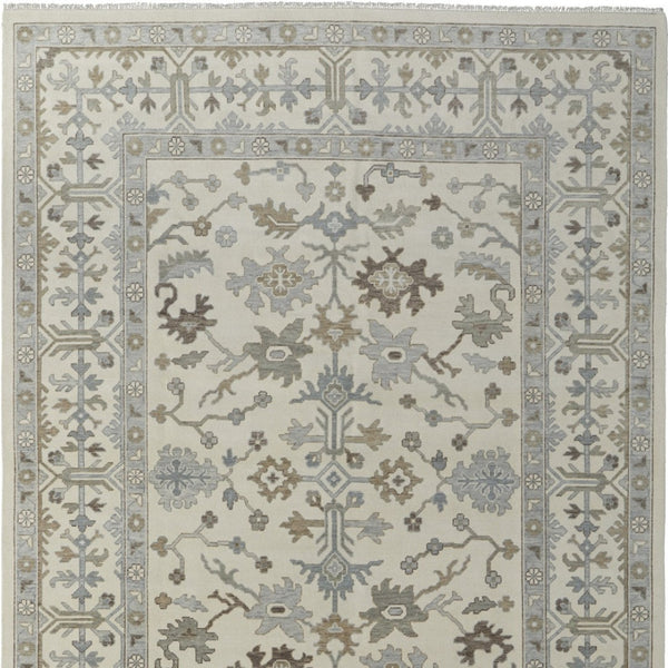 HomeRoots 4' Hand-Knotted Wool Area Rug with Floral Design and Tassel Fringe for Timeless Home Décor 2' X 3' 566291