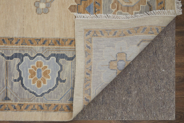 HomeRoots 4' Hand-Knotted Wool Area Rug with Floral Design in Gray, Ivory, and Blue – Timeless Elegance! 8' X 10' 566294