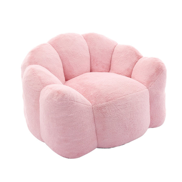 English Elm Lotus memory foam bean bag sofa with pull ring — anti-fouling faux fur, non-slip base, cozy support Pink W2311P357140