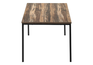 English Elm Table 3-Piece Set with Reclaimed-Look Laminate Tops and Sleek Metal Frame for Modern Living Rooms Brown 48 L x 24 W x 4 H B2710P219973