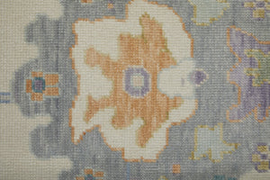 HomeRoots 4' Hand-Knotted Wool Area Rug with Gray, Ivory & Orange Floral Design - Elegant Fringed Finish 4' X 6' 566316