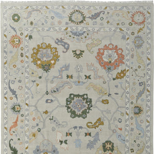 HomeRoots 4' Hand-Knotted Wool Area Rug with Floral Design in Gray, Ivory, and Gold - Cozy Elegance for Any Room 6' X 9' 566323