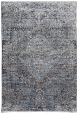 Homeroots 12' X 15' Abstract Distressed Area Rug - Luxurious Texture, Stylish Design, Perfect For Any Room Gray Viscose 566338