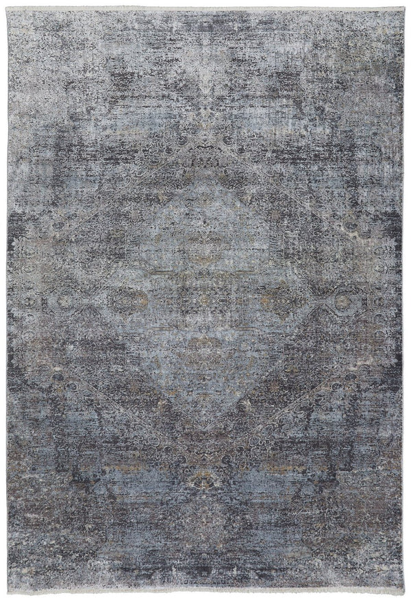 Homeroots 12' X 15' Abstract Distressed Area Rug - Luxurious Texture, Stylish Design, Perfect For Any Room Gray Viscose 566338