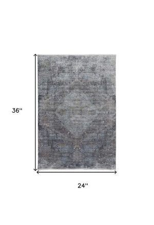 Homeroots 12' X 15' Abstract Distressed Area Rug - Luxurious Texture, Stylish Design, Perfect For Any Room Gray Viscose 566338