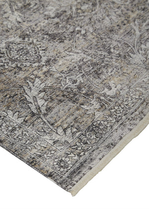 Homeroots 4' Gray Oriental Distressed Area Rug – Stylish Bohemian Accent For Home Decor, Walkways & More! Gray Viscose 566339