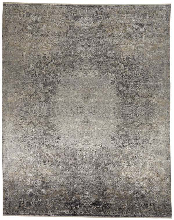 Homeroots 4' Gray Oriental Distressed Area Rug – Stylish Bohemian Accent For Home Decor, Walkways & More! Gray Viscose 566339