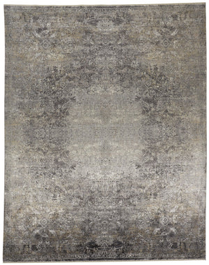 HomeRoots 4' Elegant Tan and Gray Oriental Distressed Area Rug - Timeless Charm for Any Home Decor Style 4' X 5' 566339